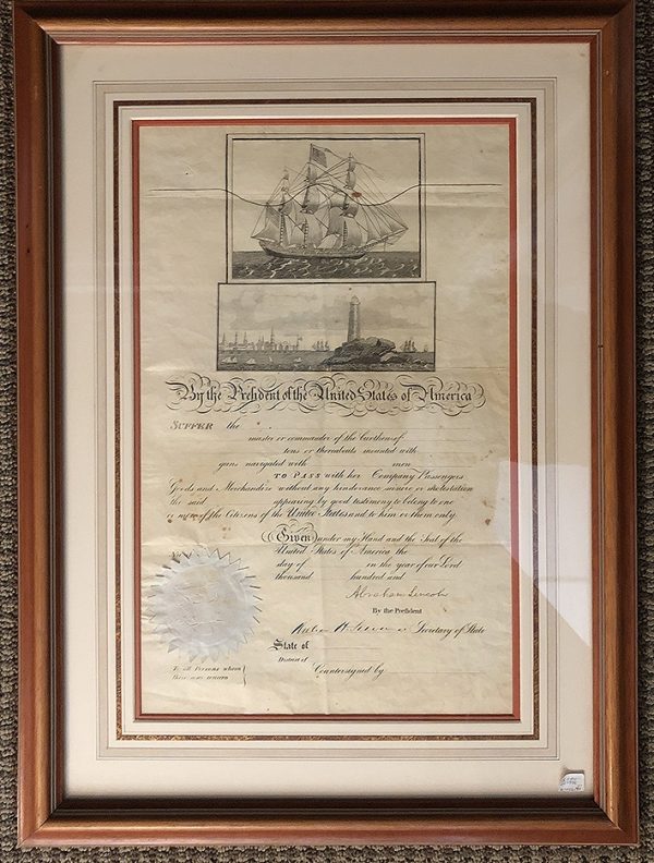 Abraham Lincoln Ship's Paper