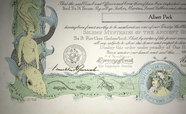 Franklin Roosevelt Shellback Certificate Signed