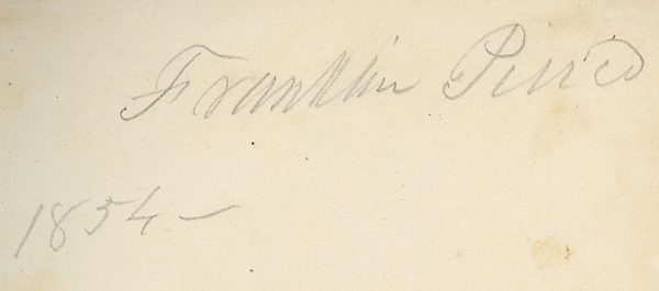 Franklin Pierce Signed Book