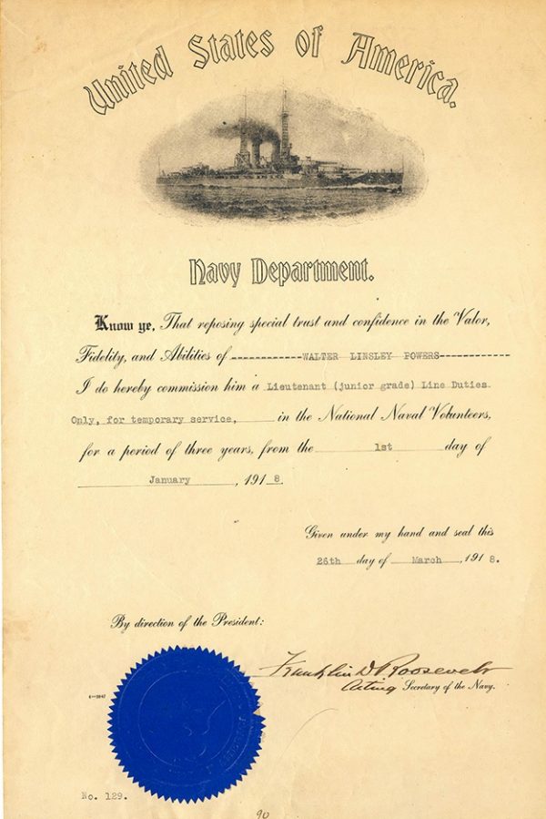 Franklin Roosevelt Signature on Partly Printed Document