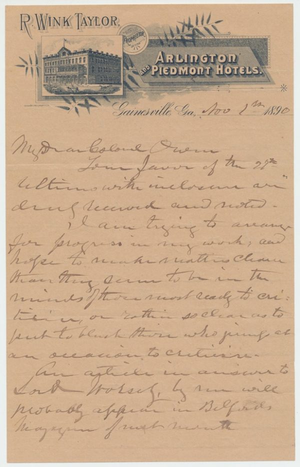 James Longstreet Autograph Letter, Signed