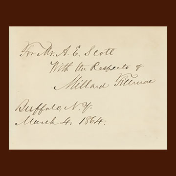 Millard Fillmore Signature on Card
