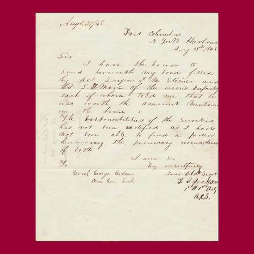 COPY Letter Civil War General Stonewall Jackson in his hand signed 1861 