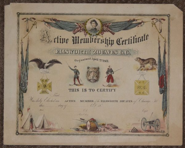 Zouaves Certificate