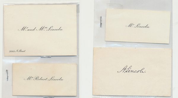 Lincoln Family Calling Cards