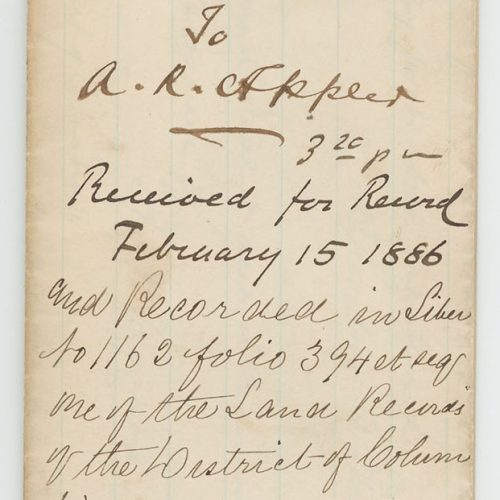Frederick Douglass, Endorsement, Signed as Recorder of Deeds Abraham Lincoln Book Shop Inc