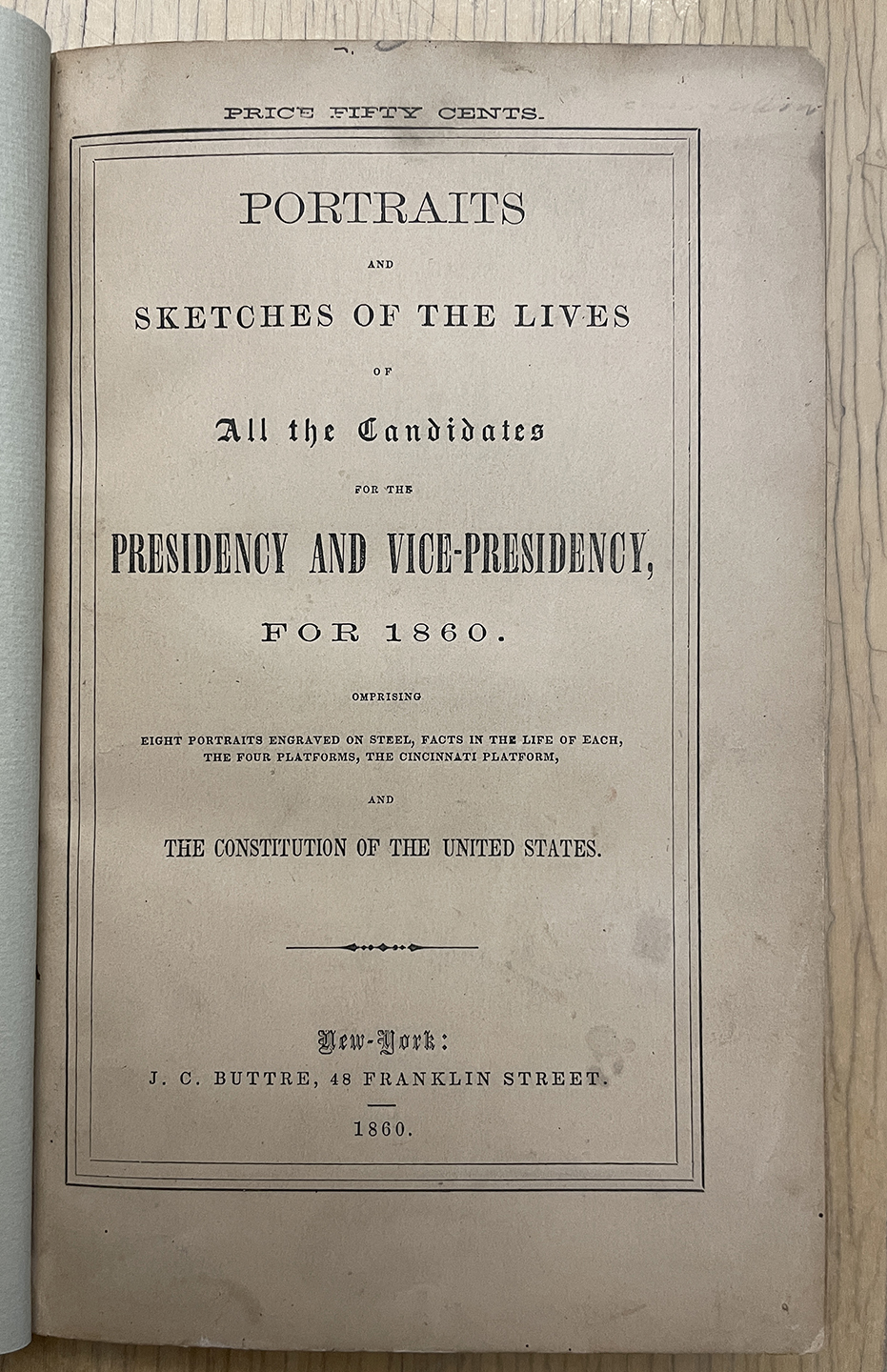 1860 Campaign Bios & Engravings