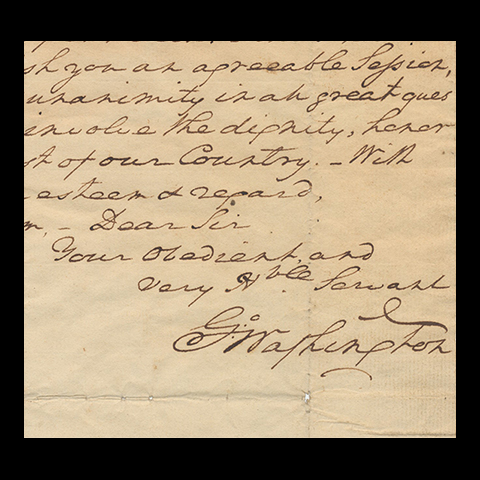 George Washington Handwritten Letter from Presidency for Sale