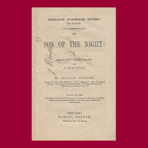 John Wilkes Booth, Script for The Son of the Night, Signed