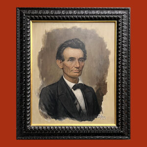 Franklin Courter, Lincoln The Candidate, Oil Portrait on Masonite