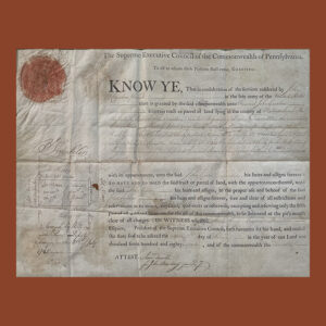 Benjamin Franklin, Document Signed, Land Grant