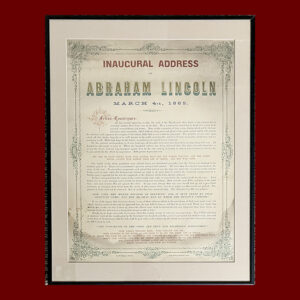 Jas. B. Rogers, Inaugural Address of Abraham Lincoln, March 4, 1865, Lithograph