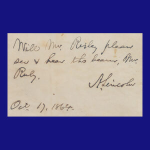 Abraham Lincoln, Autograph Note, Signed