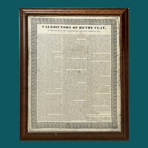 Henry Clay, Valedictory of Henry Clay, Printed on Silk