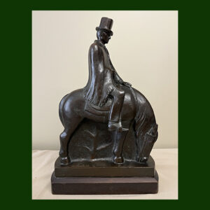 Warren Frank Wheelock, Lincoln and Horse on Circuit, Bronze Sculpture