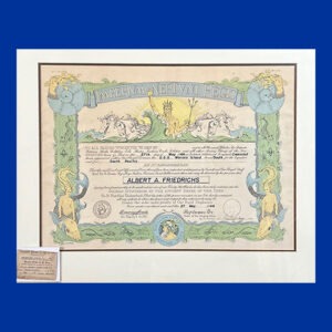 Shellback Certificate, Crossing the Equator Group, Partly Printed Document, Ephemera, too