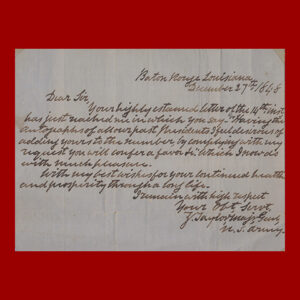 Zachary Taylor, Autograph Letter, Signed.