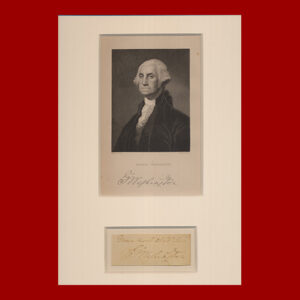 George Washington, Autograph Signature, With Closing and Engraving