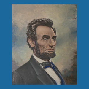 Franklin Courter, Lincoln The President, Oil Paint Portrait, On Board