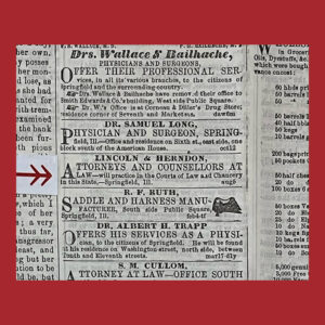 Abraham Lincoln, Lincoln Herndon Law Firm Advertisment