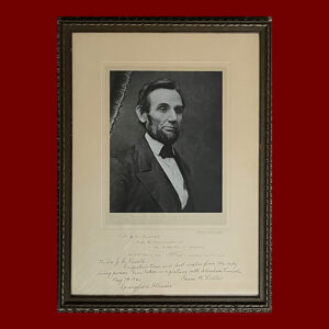 Abraham Lincoln, Silver Print Photograph of O-42