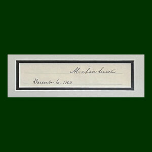 Abraham Lincoln, Autograph Full Signature, Dated, Framed with Engraving