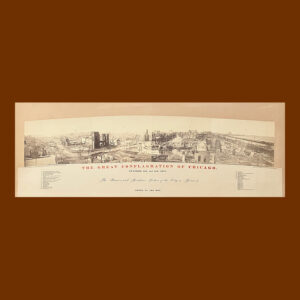 (Chicago Fire) William Shaw, The Great Conflagration of Chicago, Jumbo Albumen Panoramic Photograph