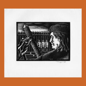 Charles Turzak , Benjamin Franklin, Building the Forts, Woodcut on Paper