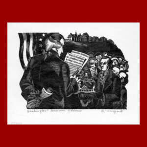 Charles Turzak, George Washington, Washington's Farewell Address, Woodcut Print