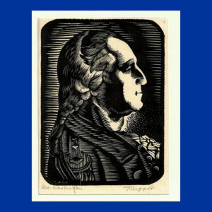 Charles Turzak, George Washington Profile, Woodcut Print