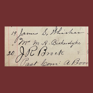 “Mother” Bickerdyke, Signature on Visitor Register