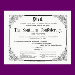 Abolitionist Broadside, Died, Near the South-Side Rail Road…The Southern Confederacy