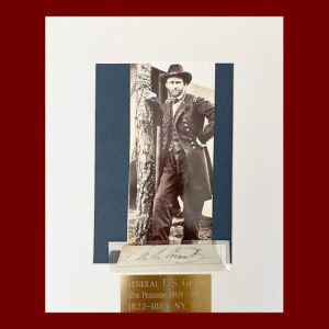 Ulysses S. Grant, Signature with Photograph and Brass Plate