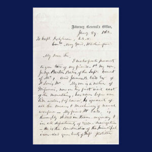 Edward Bates, Autograph Letter, Signed