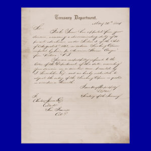Salmon P. Chase, Manuscript Letter, Signed
