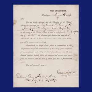 Edwin Stanton, Partly Printed Document Signed, War Department Stationery