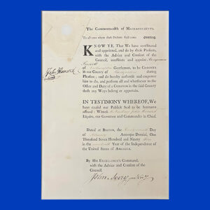 John Hancock, Appointment, Signed