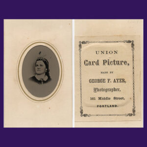Mary Lincoln, Tintype, with Ayers mat