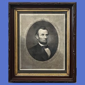 Henry Gugler, Abraham Lincoln Steel Engraved Lithograph, Fancy Frame