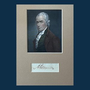 Alexander Hamilton, Signature Matted With Engraving