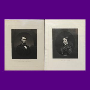 Abraham & Mary Lincoln, Sartain Print Set